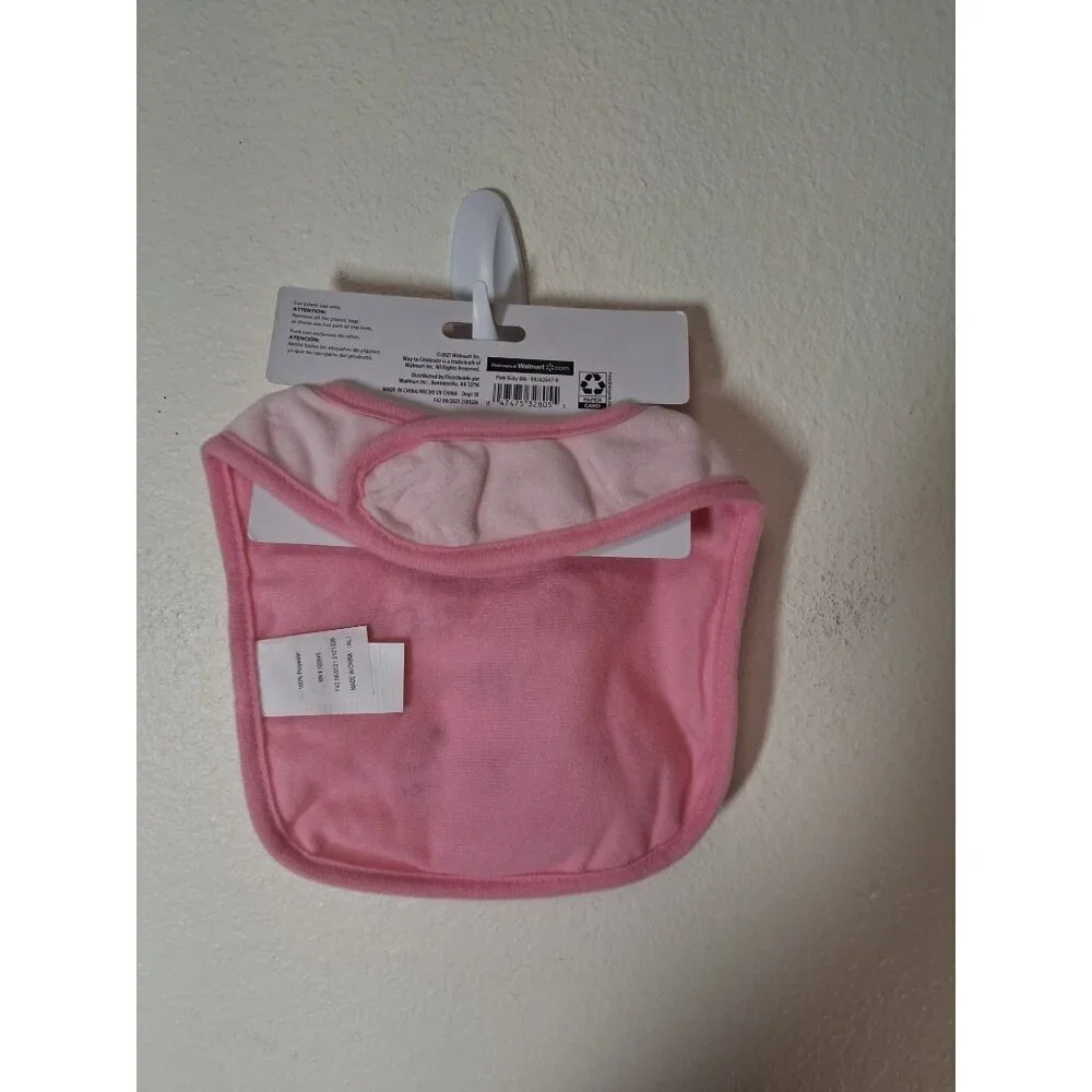 NWT My First Valentines Day Baby Infant Bib Cat Pink One Size